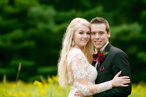 Burgundy and Gold Fall Barn Wedding