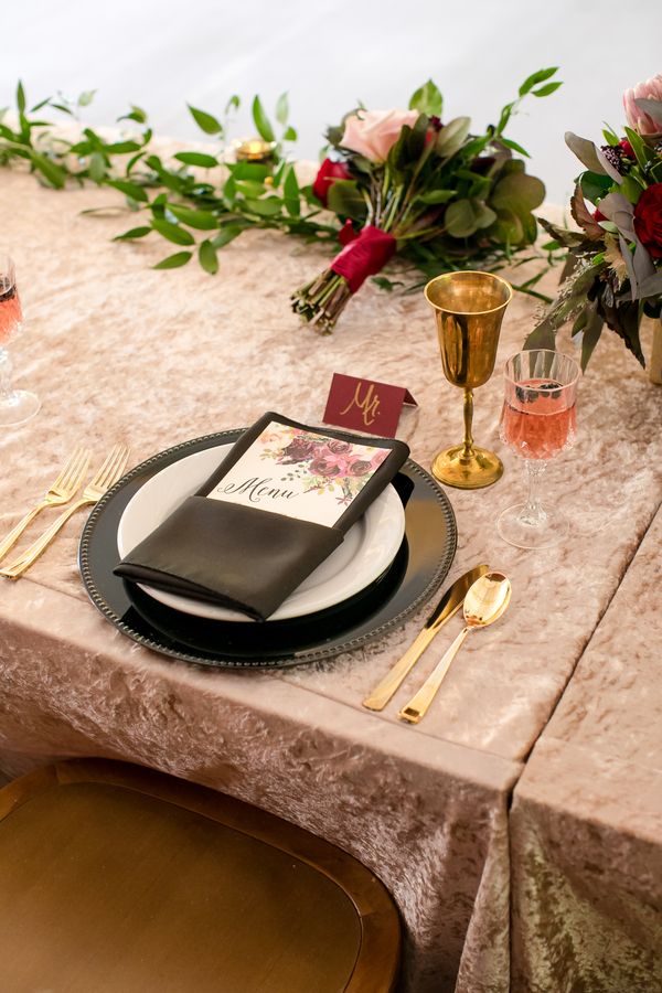 Burgundy and Gold Fall Barn Wedding