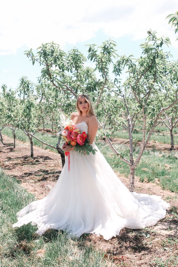  Purple and Pink Bridal Session Among the Cherry Trees