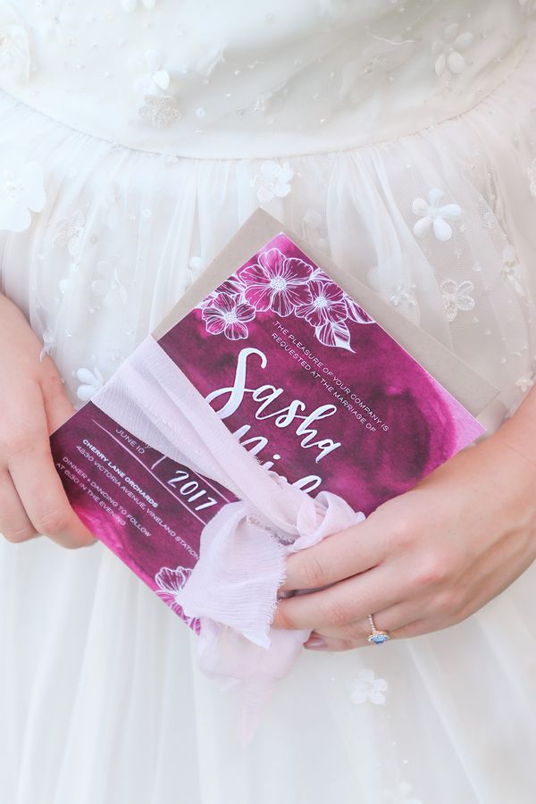  Purple and Pink Bridal Session Among the Cherry Trees