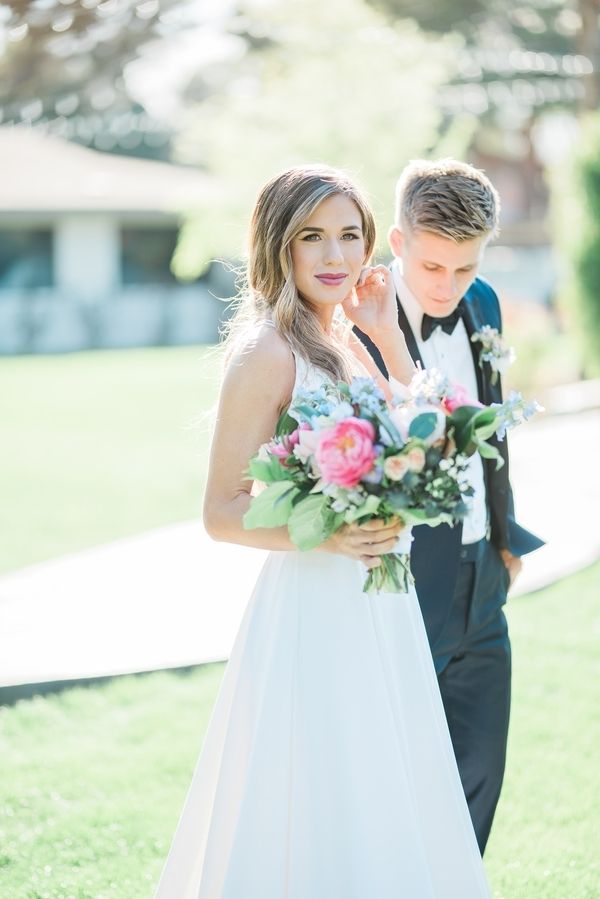 Romantic Blush and Blue Spring Nuptials