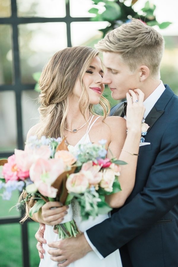 Romantic Blush and Blue Spring Nuptials