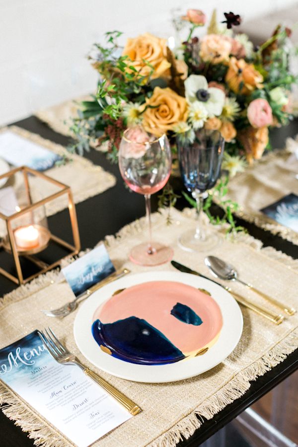  Abstract Navy & Dusty Rose Bridal Shower