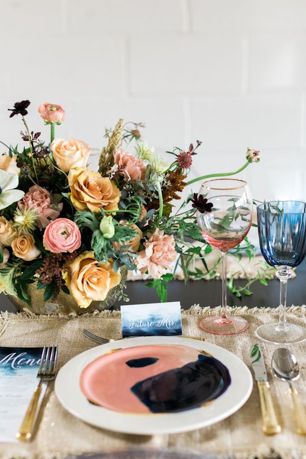  Abstract Navy & Dusty Rose Bridal Shower