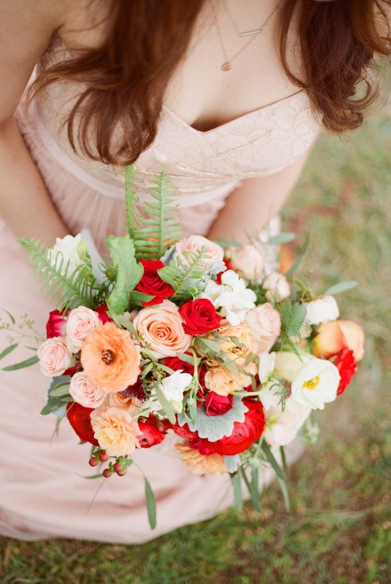 Blush and Poppy Wedding Inspiration - www.theperfectpalette.com - Color Ideas for Weddings + Parties