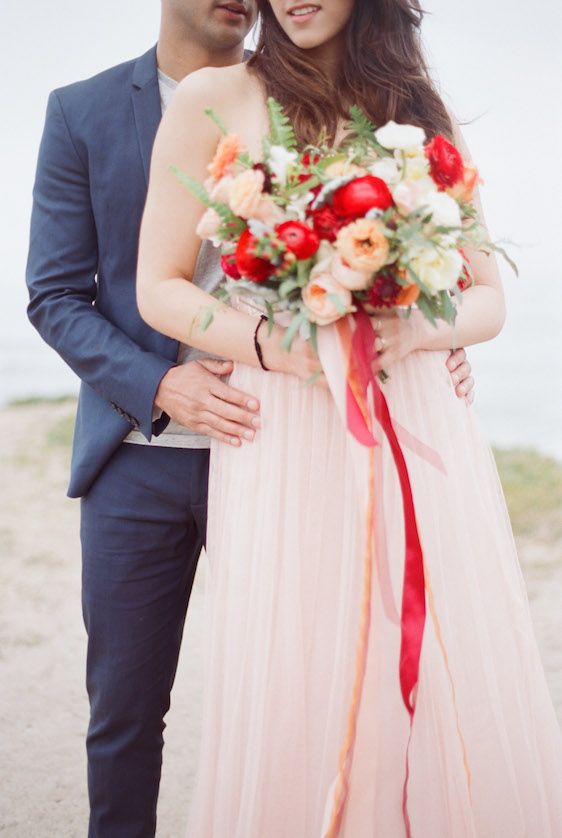 Blush and Poppy Wedding Inspiration - www.theperfectpalette.com - Color Ideas for Weddings + Parties