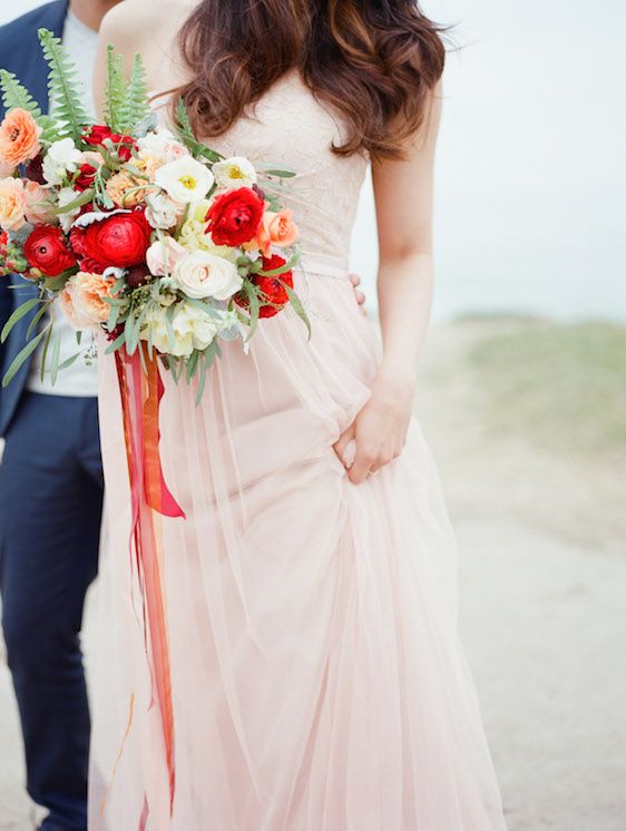 Blush and Poppy Wedding Inspiration - www.theperfectpalette.com - Color Ideas for Weddings + Parties