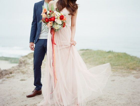 Blush and Poppy Wedding Inspiration - www.theperfectpalette.com - Color Ideas for Weddings + Parties