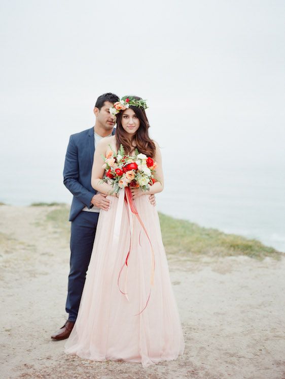 Blush and Poppy Wedding Inspiration - www.theperfectpalette.com - Color Ideas for Weddings + Parties