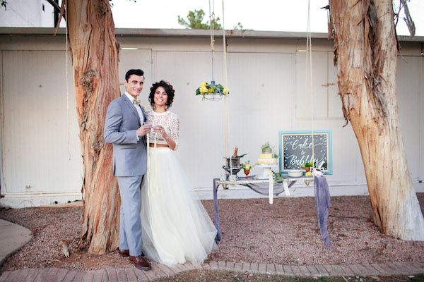  A Modern Meets Vintage Elopement in Yellow and Gray