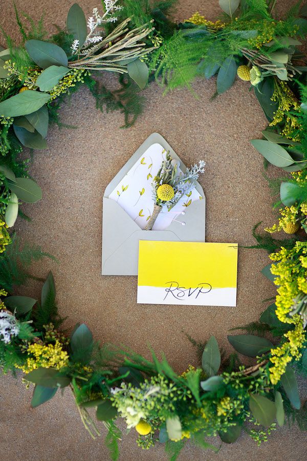  A Modern Meets Vintage Elopement in Yellow and Gray