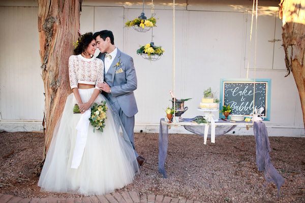  A Modern Meets Vintage Elopement in Yellow and Gray