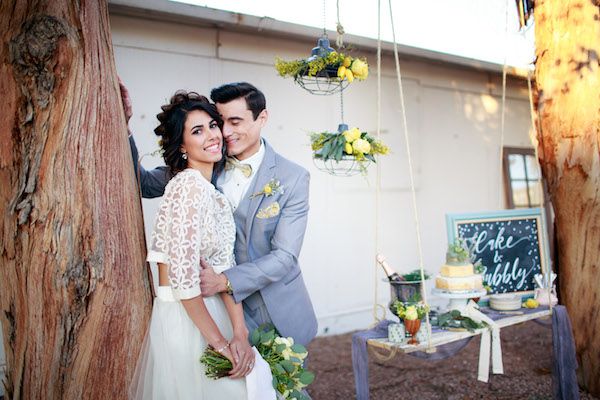 A Modern Meets Vintage Elopement in Yellow and Gray