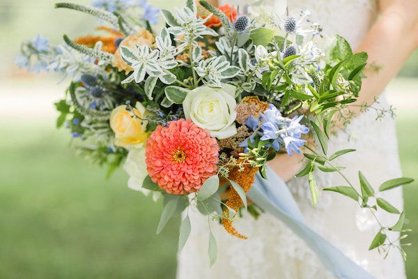 Peach & Pale Blue Dairy Barn Wedding Inspo