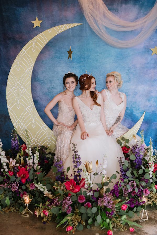  Celestial Wedding Inspiration with Dresses from Demetrios