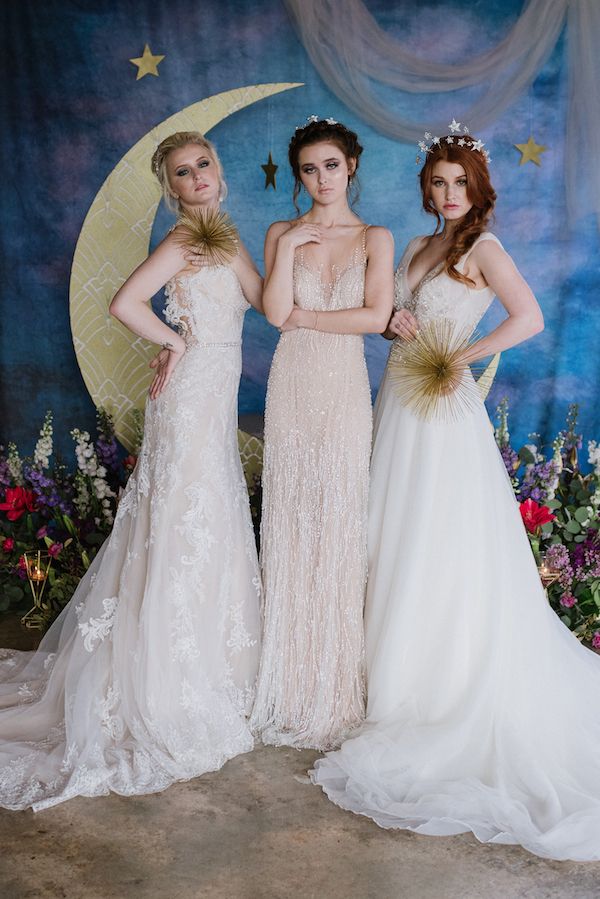  Celestial Wedding Inspiration with Dresses from Demetriosg