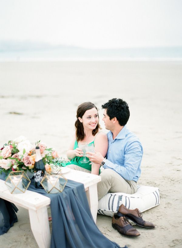  The Sweetest Beach Picnic Engagement Session in La Jolla