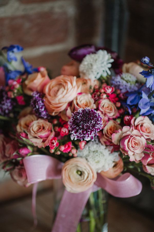  Industrial Style Wedding with Colorful Blooms Galore