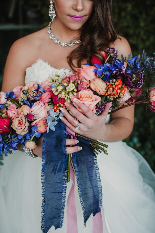  Industrial Style Wedding with Colorful Blooms Galore