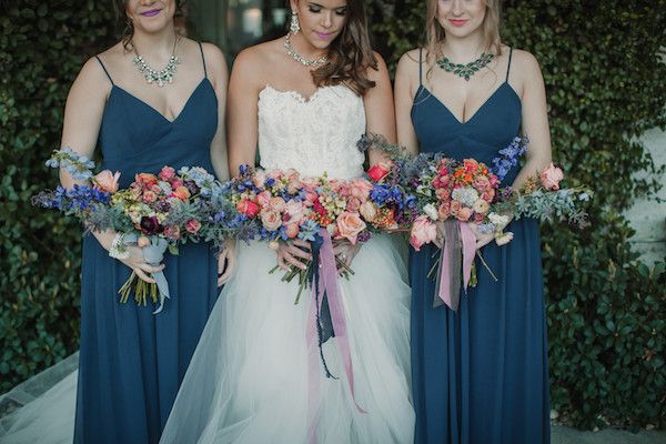  Industrial Style Wedding with Colorful Blooms Galore