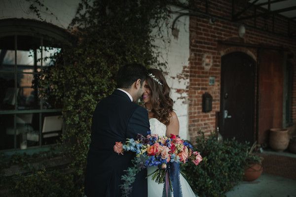  Industrial Style Wedding with Colorful Blooms Galore