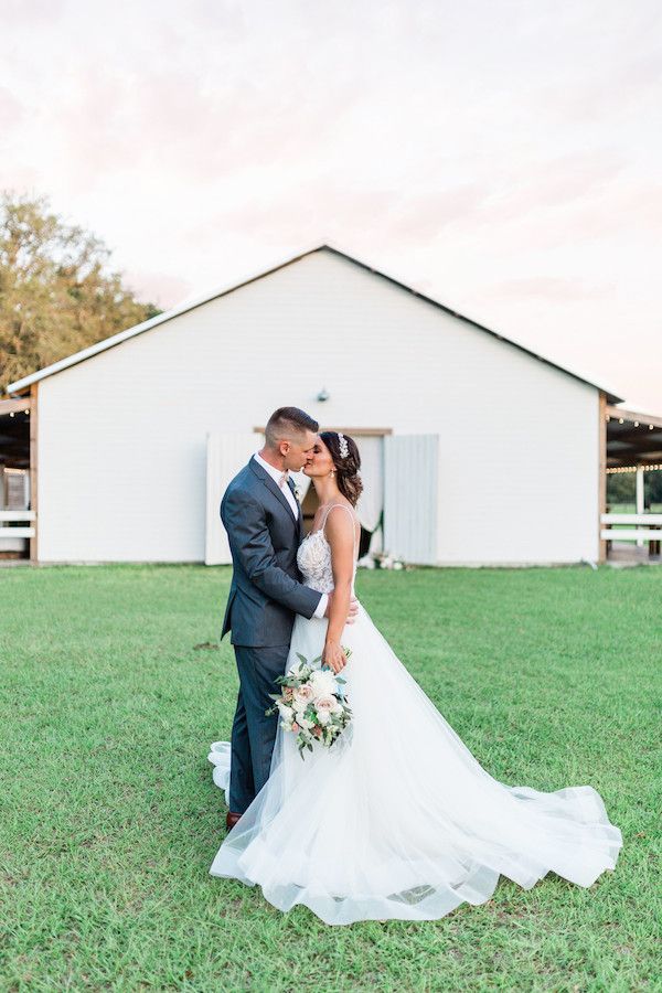  A Dusty Blue Barn Wedding with Romantic Details Galore