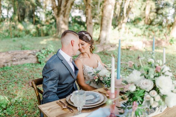  A Dusty Blue Barn Wedding with Romantic Details Galore