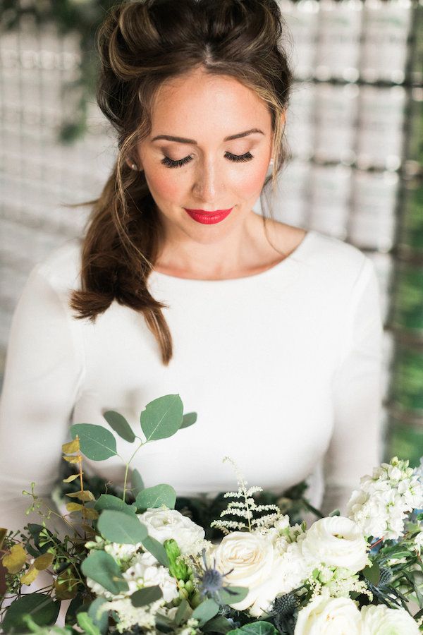  The Bride Wore a Jean Jacket & Greenery Belt? Yes, Please!
