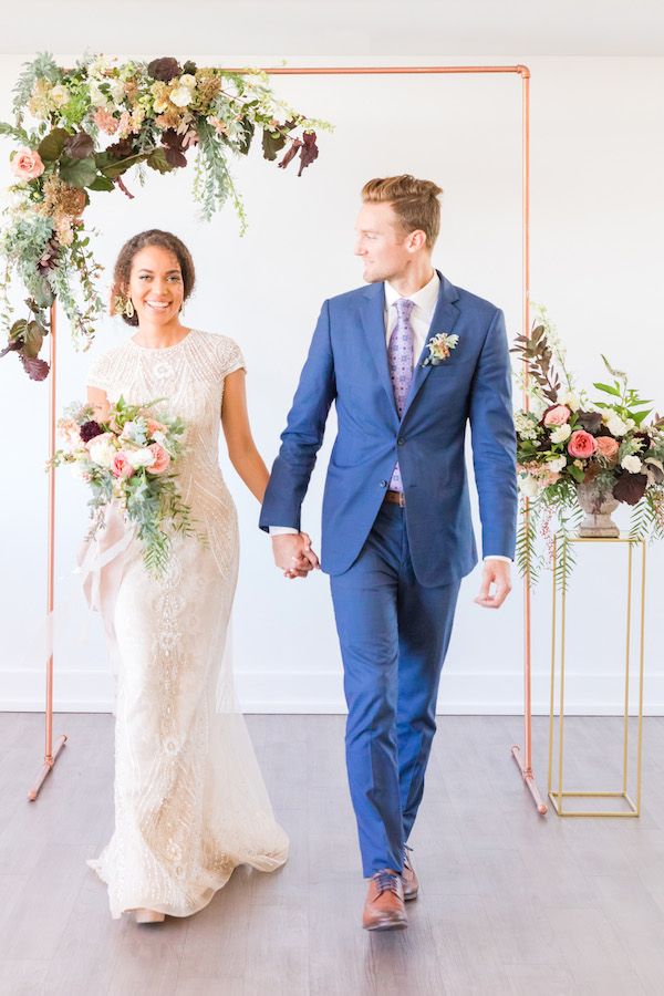  Navy & Blush Meet Copper in this Romantic Fête