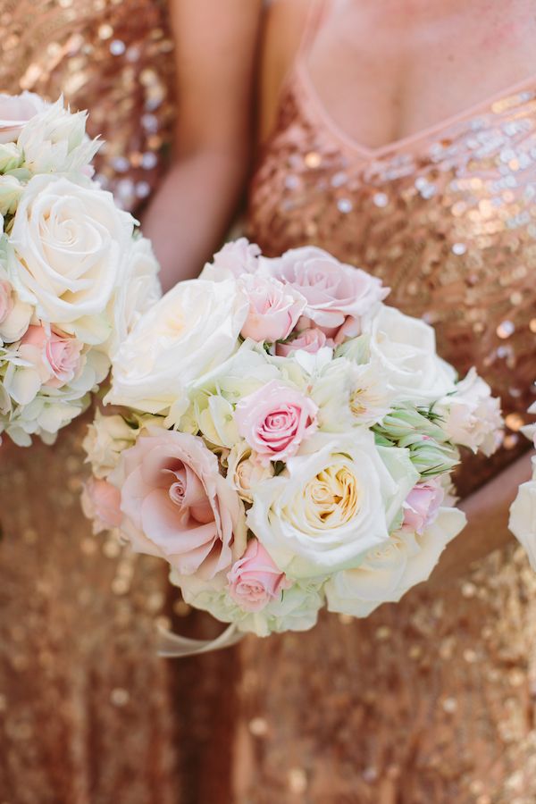  Must-See Rose Gold Bridesmaid Dresses Paired with Blush Bouquets
