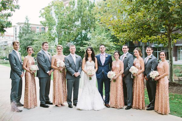  Must-See Rose Gold Bridesmaid Dresses Paired with Blush Bouquets 