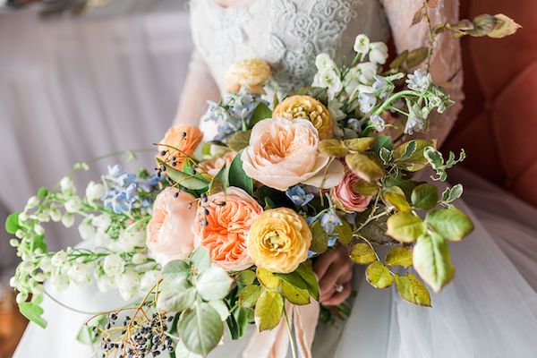  Dreamy Blue Wedding Inspo with Colorful Florals Galore