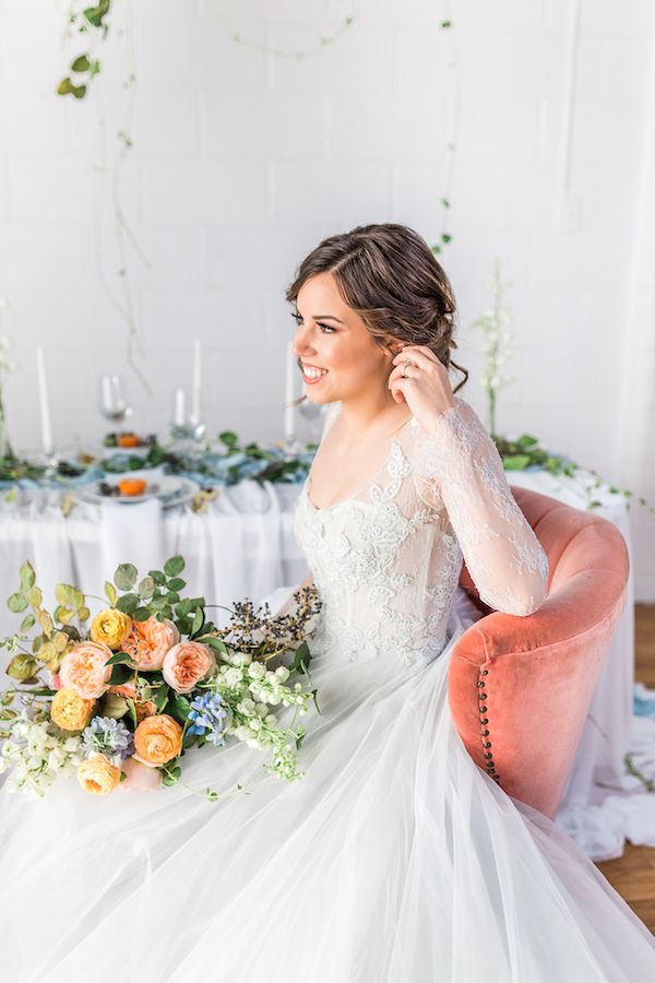  Dreamy Blue Wedding Inspo with Colorful Florals Galore