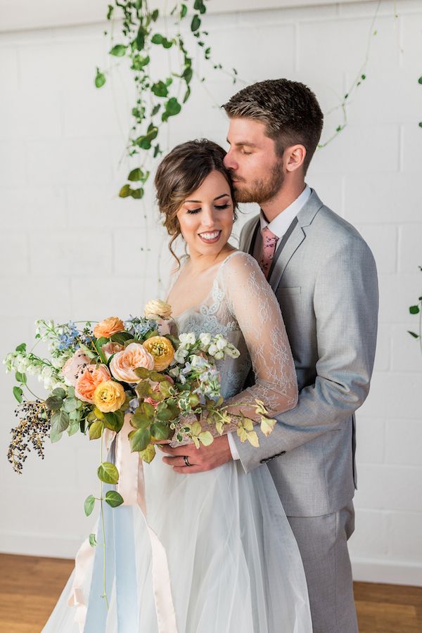  Dreamy Blue Wedding Inspo with Colorful Florals Galore