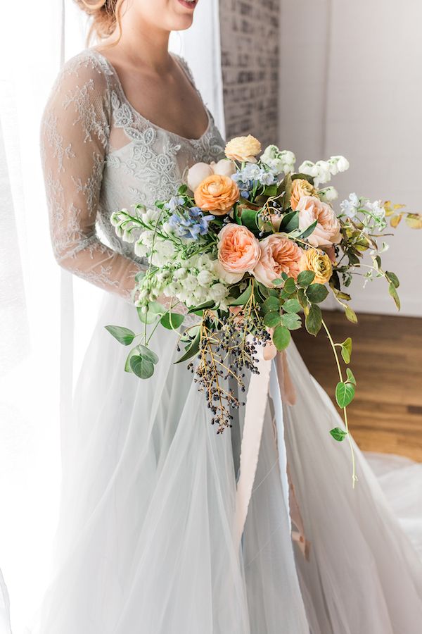  Dreamy Blue Wedding Inspo with Colorful Florals Galore