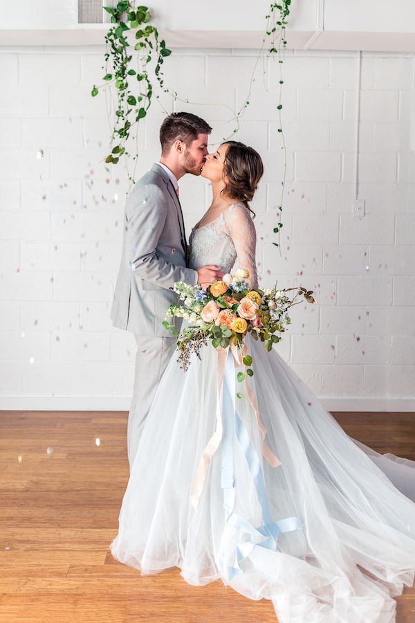  Dreamy Blue Wedding Inspo with Colorful Florals Galore