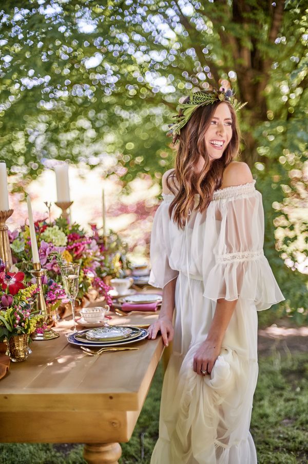  Bohemian Elegance in this Colorful Shoot with Two Bridal Looks