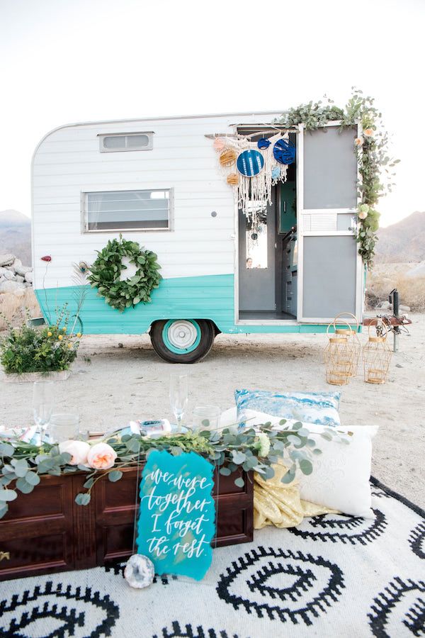  Boho Wedding Inspo with Wild + Free Photo Booth Camper