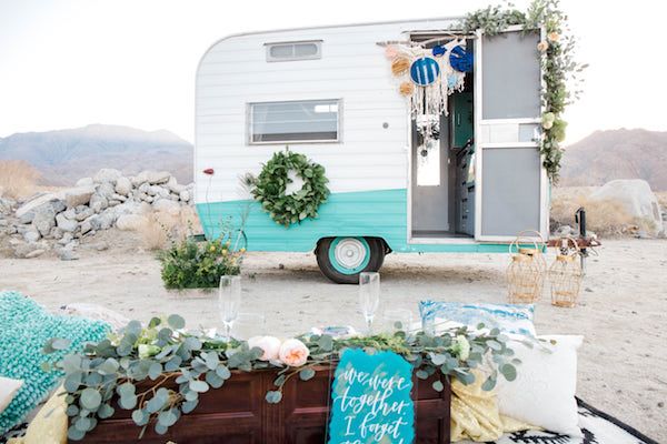  Boho Wedding Inspo with Wild + Free Photo Booth Camper