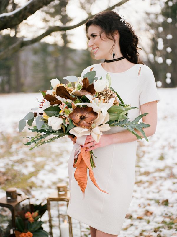  Intimate Winter Elopement Celebrated with Friends