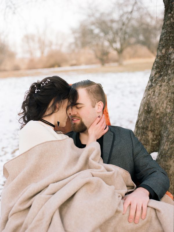  Intimate Winter Elopement Celebrated with Friends
