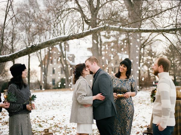  Intimate Winter Elopement Celebrated with Friends