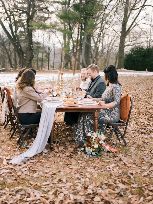  Intimate Winter Elopement Celebrated with Friends