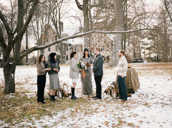  Intimate Winter Elopement Celebrated with Friends