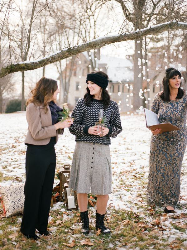  Intimate Winter Elopement Celebrated with Friends