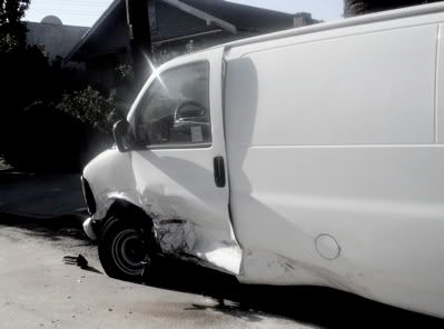 crashed van