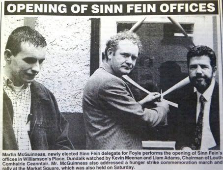 Kevin Meenan, Martin McGuinness, Liam Adams, Dundalk Argus 07/06/1996