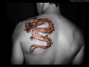 Chinese Dragon Tattoo in Left Shoulder