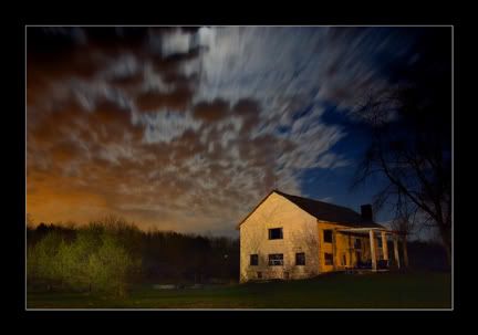 Farm House on Stormy Night Plain