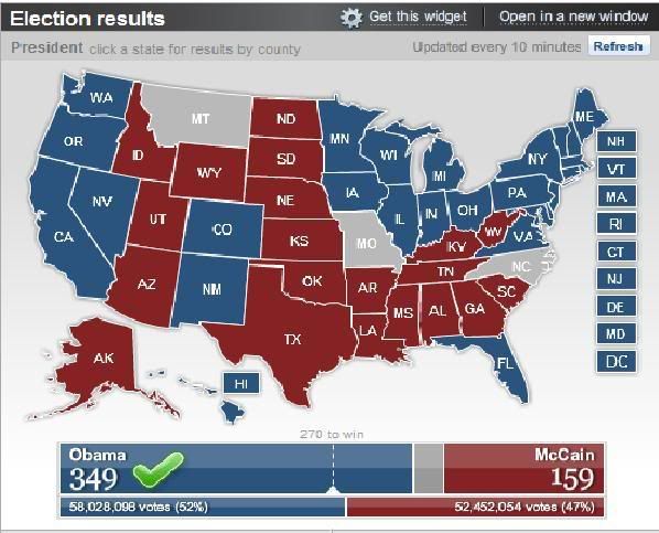 Indiana Official went Blue on National map